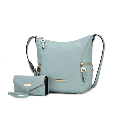 MKF Collection Lux Hobo Bag with Wallet - Seafoam