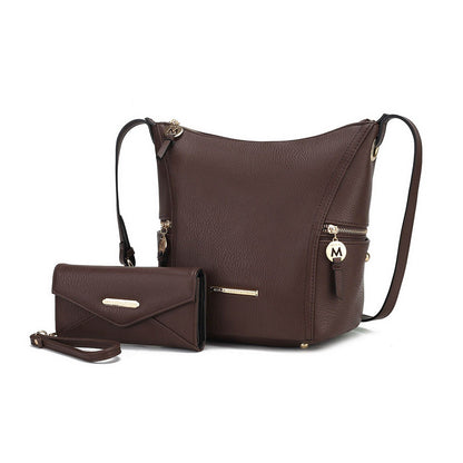 MKF Collection Lux Hobo Bag with Wallet - Coffee