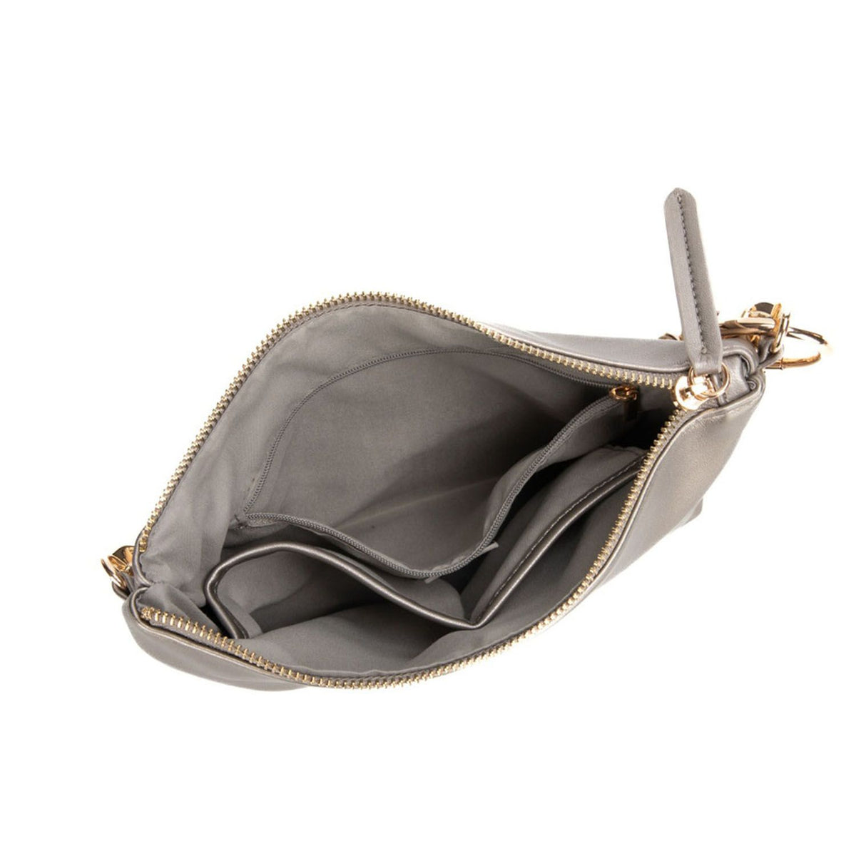 MKF Collection Brigitte Women's Shoulder Bag Functional Purse - Pewter