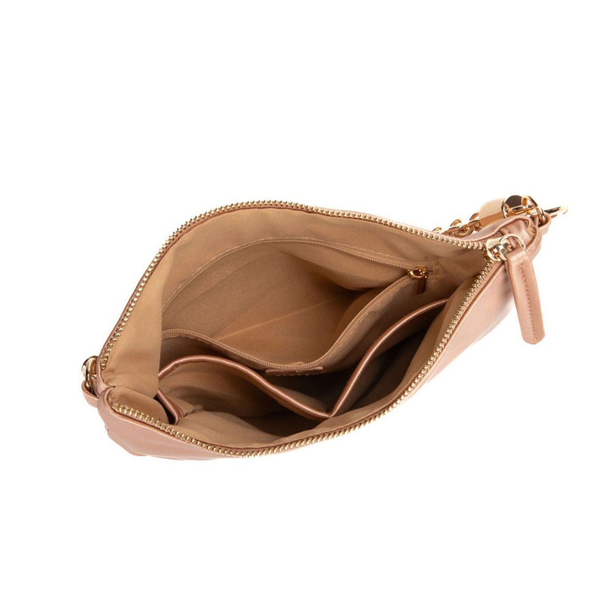 MKF Collection Brigitte Women's Shoulder Bag Functional Purse - Rose Gold