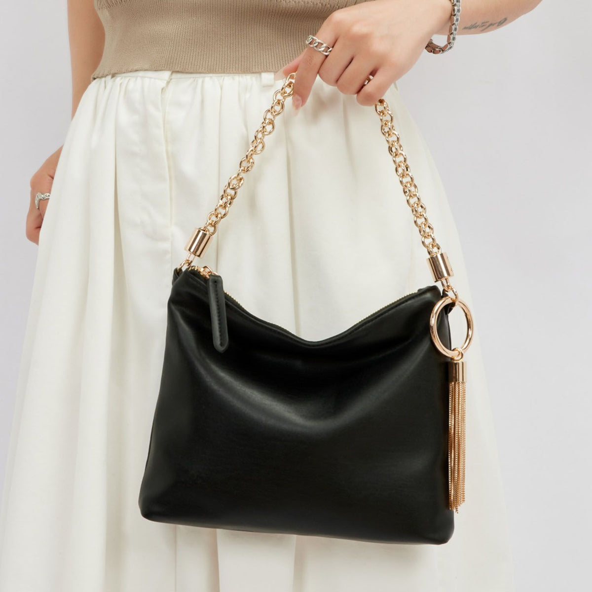 MKF Collection Brigitte Women's Shoulder Bag Functional Purse - Black