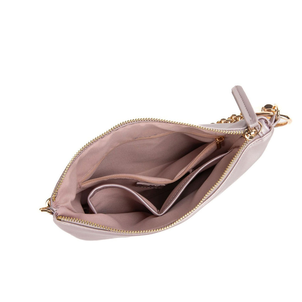 MKF Collection Brigitte Women's Shoulder Bag Functional Purse - Metallic Lilac