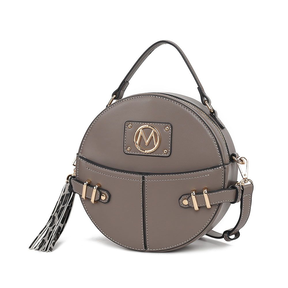 MKF Collection Gayle Crossbody Round Handbag Purse - Grey