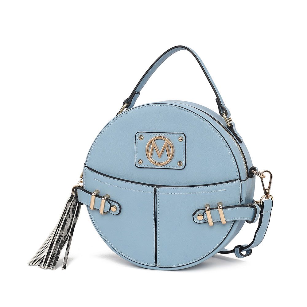 MKF Collection Gayle Crossbody Round Handbag Purse - Denim Blue