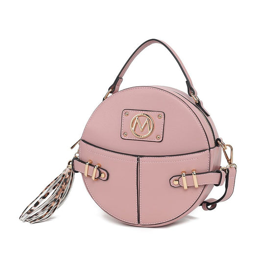 MKF Collection Gayle Crossbody Round Handbag Purse - Blush Pink