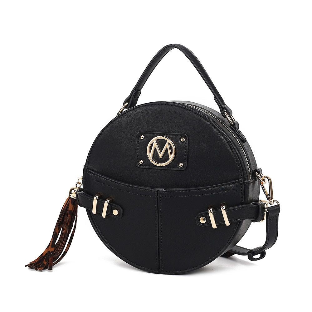MKF Collection Gayle Crossbody Round Handbag Purse - Black