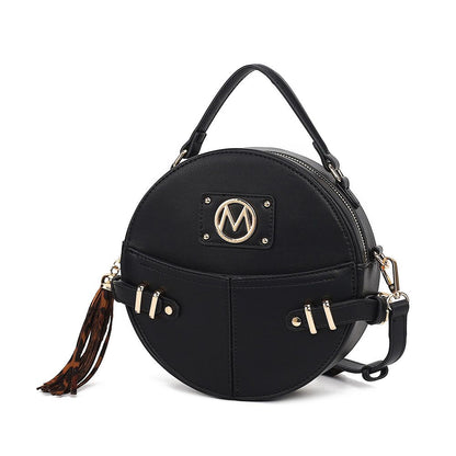 MKF Collection Gayle Crossbody Round Handbag Purse - Black