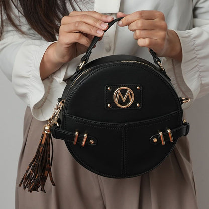 MKF Collection Gayle Crossbody Round Handbag Purse - Black
