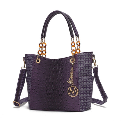 MKF Collection Miriam Signature Tote Handbag - Purple