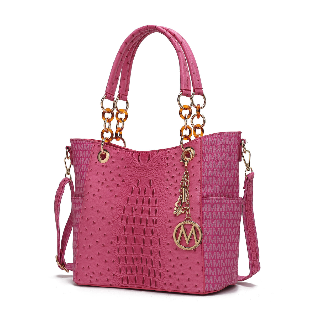 MKF Collection Miriam Signature Tote Handbag - Fuchsia