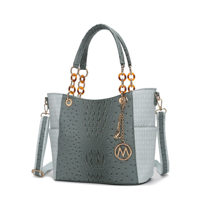 MKF Collection Miriam Signature Tote Handbag - Light Blue