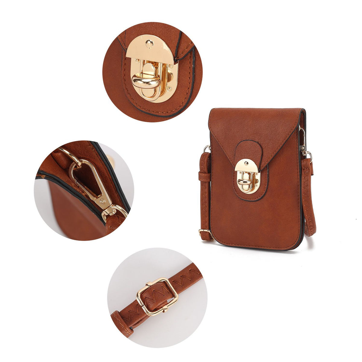MKF Collection Kianna Medium Phone Crossbody Handbag - Orange