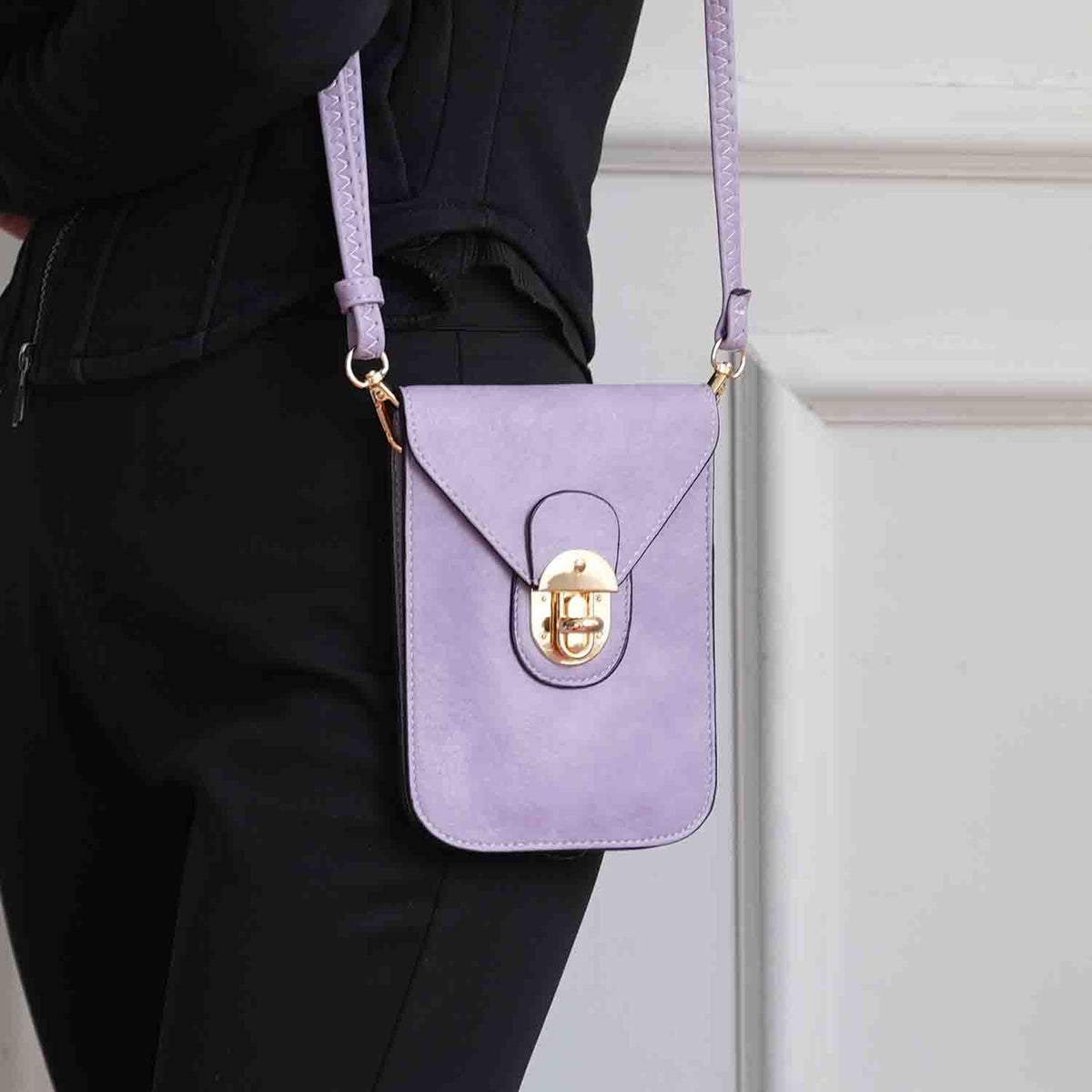 MKF Collection Kianna Medium Phone Crossbody Handbag - Lavender