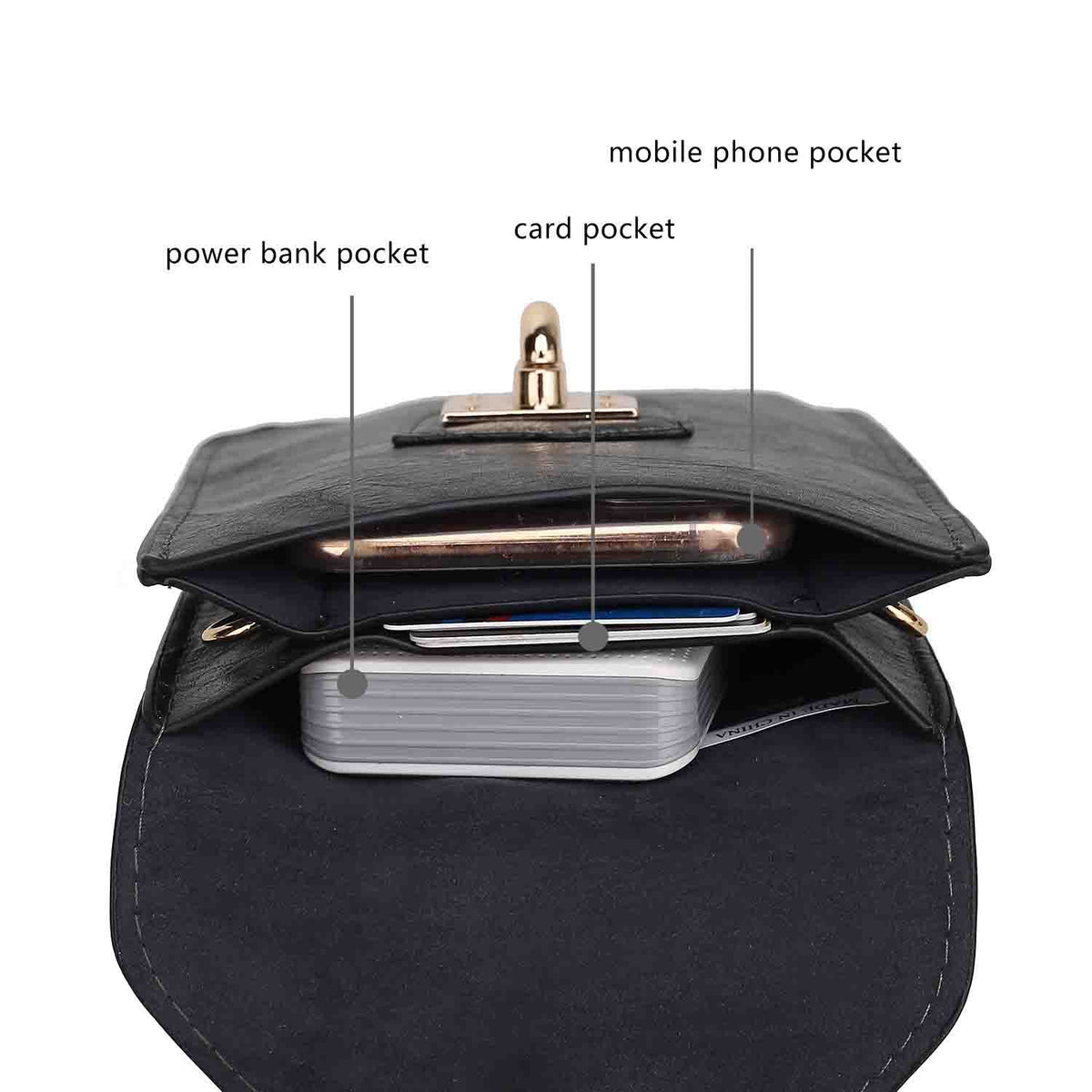 MKF Collection Kianna Medium Phone Crossbody Handbag - Charcoal