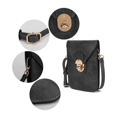 MKF Collection Kianna Medium Phone Crossbody Handbag - Charcoal