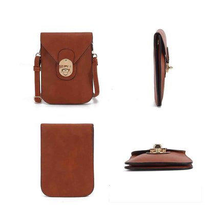 MKF Collection Kianna Medium Phone Crossbody Handbag - Cognac