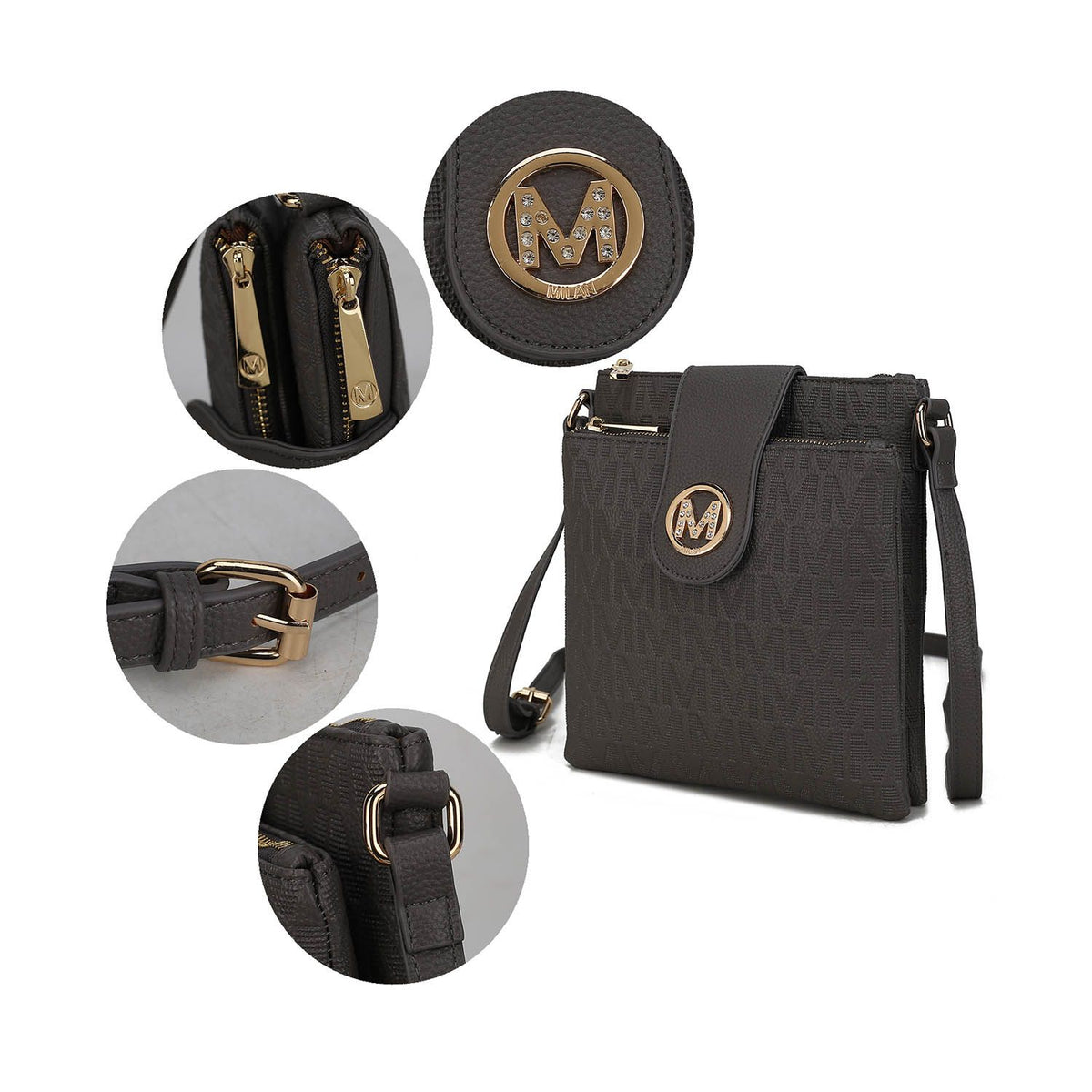 MKF Collection Marietta M Signature Womens Handbag Crossbody Bag - Purple