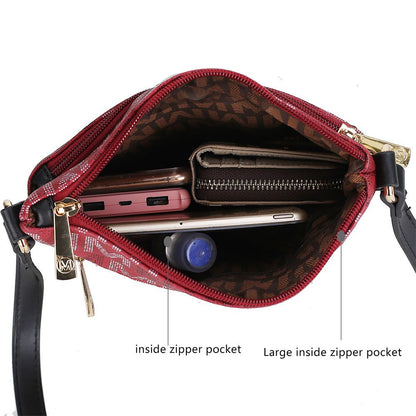 MKF Collection Lemuel M Signature Crossbody - Burgundy